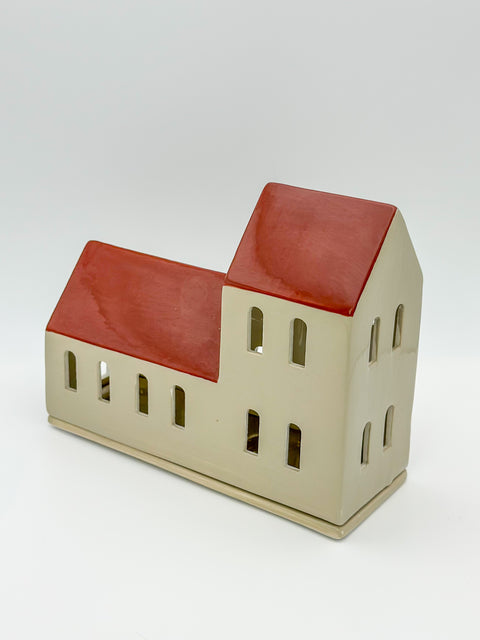 Ceramic Bo Candle House Red